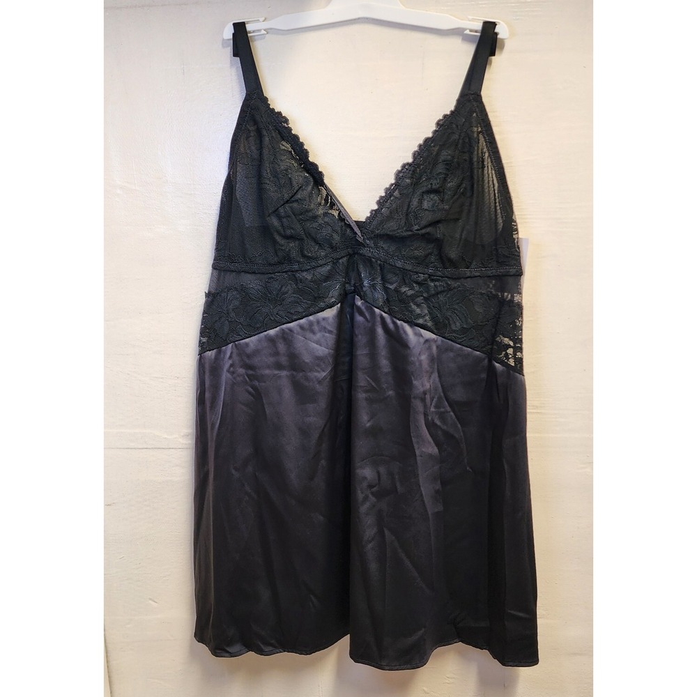 New Auden Women's Black Sexy Lingerie Sleep Dress Pajamas Adjustable Size L